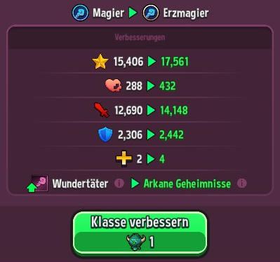 Vorschau der Wertänderungen durch die Titanenseele
